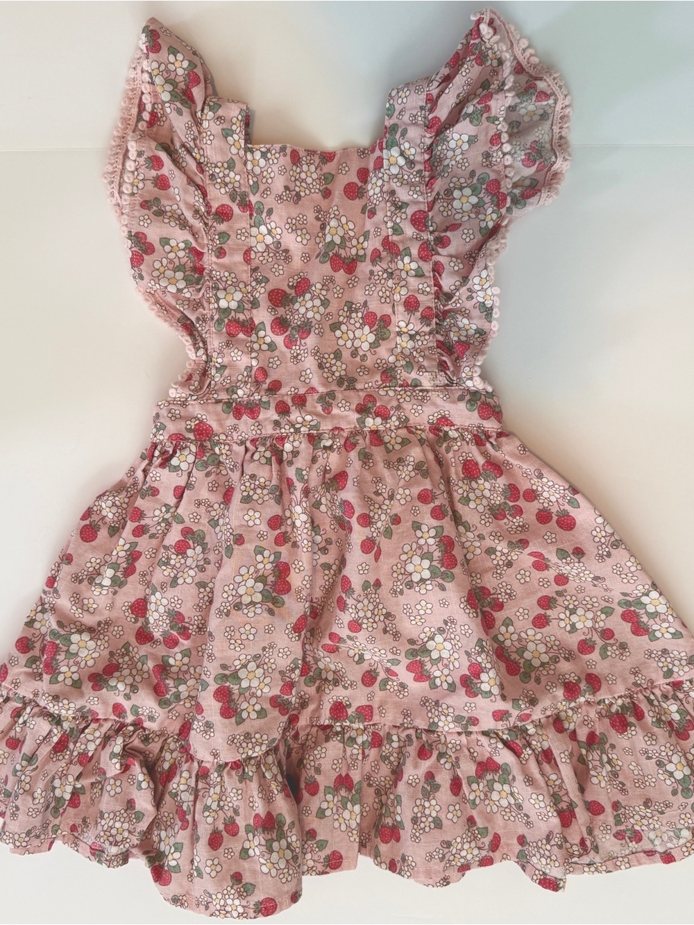 Hux Baby Floral Berry Ruffle Dress & Matching Sun Hat 12-18 month